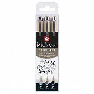 Sakura Set Pigma Micron Black and Gray 3 ks