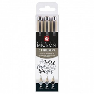 Sakura Set Pigma Micron Black and Gray 3 ks