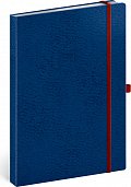 Notes - Vivella Classic modrý/červený, linkovaný, 15 x 21 cm