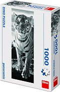 Puzzle Černo-bílý tygr 100 dílků panoramatické