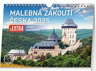 Kalendář 2025 stolní: Malebná zákoutí Česka s extra velkým kalendáriem, 30 × 21 cm Slovensky