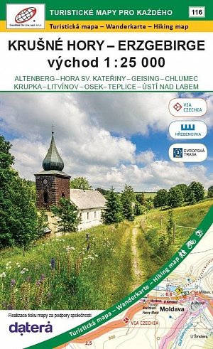 Krušné hory - Erzgebirge, východ 1:25 000 (Altenberg, Hora Sv. Kateřiny, Geising, Chlumec, Krupka, Litvínov, Osek, Teplice, Ústí nad Labem) / 116 Turistické mapy pro každého