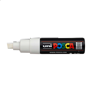 Posca popisovač PC-8K, 8 mm, bílá (1)