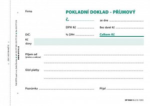 Příjmový doklad jedn., s DPH, A6, 100 l., NCR