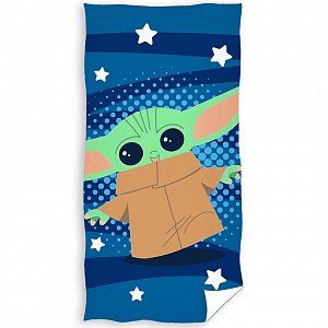 Dětská osuška Star Wars Baby Yoda a Hvězdičky