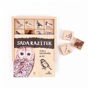 Dětská razítka 16 kusů - Ptáci kolem nás