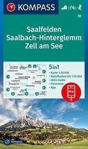 Saalfelden, Saalbach-Hinterglemm, Zell am See 1:50 000 / turistická mapa KOMPASS 30, 1.  vydání