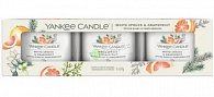 YANKEE CANDLE White Spruce & Grapefruit Sada svíčka 3ks / votiv ve skle