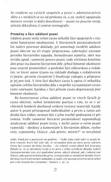 Náhled Psaní na dotek - Materialita textu a proces psaní v české literární kultuře 1885-1989