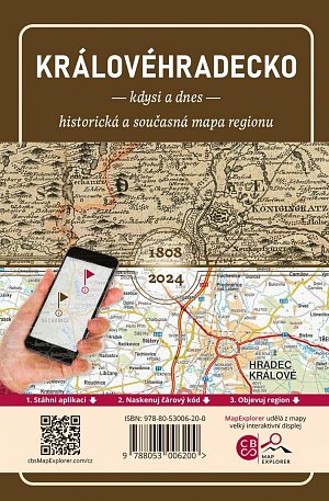 Královéhradecko kdysi a dnes - historická a současná mapa regionu