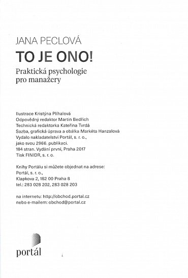 Náhled To je ono! - Praktická psychologie pro manažery