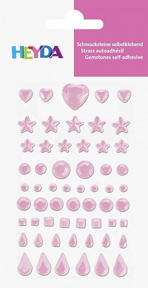 HEYDA dekorační smolepicí kamínky - světle růžové