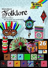 Folia Blok Designových papírů s motivem - Folklór 26 listů
