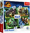Puzzle 4v1 Hrozní dinosauři/Jurassic World v krabici 28x28x6cm