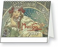 Kalendář stolní  2012 - Alfons Mucha Praktik, 16,5 x 13 cm