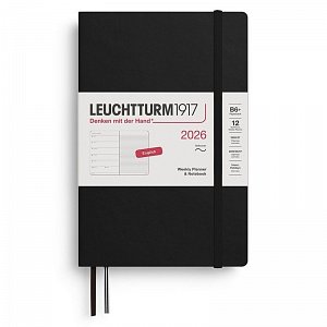 Weekly Planner & Notebook 2026 Paperback (B6+) Black