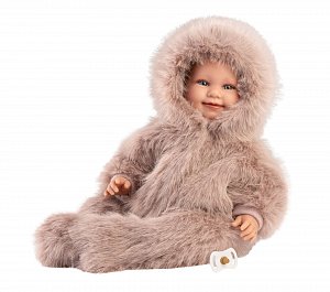Llorens 74506 NEW BORN - realistická panenka miminko se zvuky a měkkým látkovým tělem - 45 cm