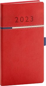 Diář 2023: Tomy - červenomodrý, kapesní, 9 × 15,5 cm