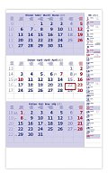 Tříměsíční modrý s poznámkami 2023 - nástěnný kalendář