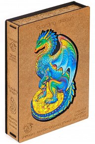 UNIDRAGON dřevěné puzzle - Drak, velikost M  (25x33cm)