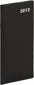 Diář 2013 - Kapesní plánovací měsíční PVC - černý, 8 x 18 cm