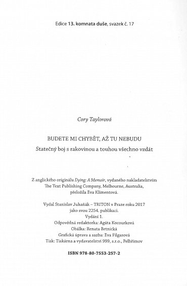 Náhled Budete mi chybět, až tu nebudu - Skutečný boj s rakovinou a touhou všechno vzdát