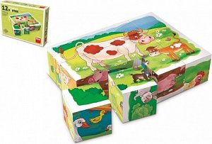 Na Farmě - Dřevěné kostky 12 ks