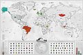 Stírací mapa světa EN - blanc silver XL