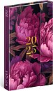 NOTIQUE Týdenní magnetický diář Fialové květy 2025, 13 x 21 cm
