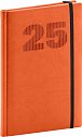 Týdenní diář Vivella Top 2025, oranžový, 15 × 21 cm