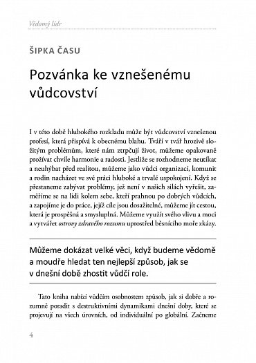 Náhled Vědomý lídr - Jak být v dnešním světě vůdčí osobností, která přispívá k obnově zdravého rozumu