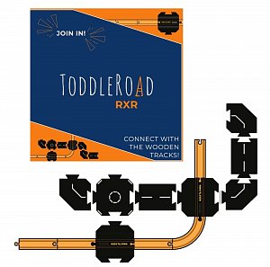 TODDLEROAD 2201 ŽELEZNIČNÍ PŘEJEZD S DOPLŇKY - flexibilní silnice - 8 silikonových puzzle dílů