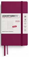 Weekly Planner & Notebook 2026 Pocket (A6) Port Red
