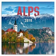 Kalendář poznámkový 2018 - Alpy, 30 x 30 cm