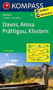 Davos, Arosa, Prättigau, Klosters 1:40 000 / turistická mapa KOMPASS 113