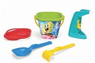 Sada na písek 5ks Sponge Bob plast 3 druhy v síťce 20x26x20cm 12m+ Wader