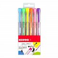 Kores K11 Pen Neon - sada 6 neonových barev (modrá, zelená, oranžová, žlutá, růžová, fialová)