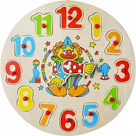 BABU dřevěná hračka - Vkládačka hodiny, klaun, zajíc