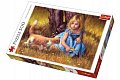 Puzzle Holčička s kočkou malované 500 dílků 48x34cm v krabici 40x27x4,5cm