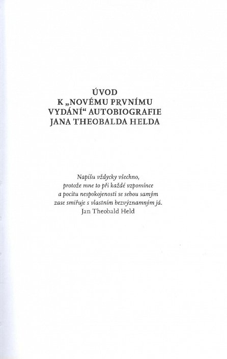 Náhled Jan Theobald Held - Fakta a poznámky k mému budoucímu nekrologu I.