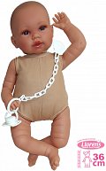 Llorens 636P NEW BORN 2 v 1 - realistická panenka miminko se zvuky a měkkým látkovým tělem - 36 cm