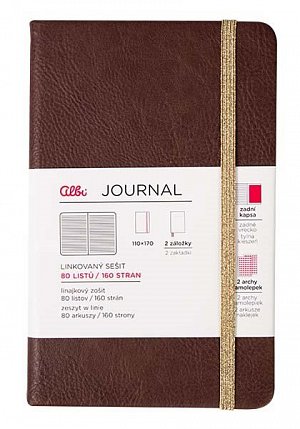 Hnědý střední journal zápisník