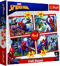 Trefl Puzzle Hrdinný Spiderman 4v1 (35,48,54,70 dílků)