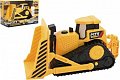 Stavební stroj buldozer plast 20cm na setrvačník na bat. se světlem se zvukem v krabičce 21x14x11cm
