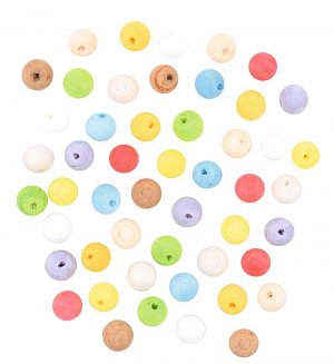 Kuličky z buničiny s dírkou - mix barev 15 mm (50 ks)