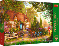 Puzzle Premium Plus - Čajový čas: Došková chalupa 1000 dílků 68,3x48cm v krabici 40x27x6cm