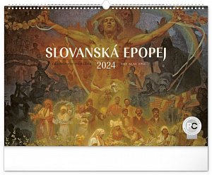Kalendář 2024 nástěnný: Alfons Mucha - Slovanská epopej, 48 × 33 cm