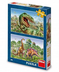 Puzzle Souboj dinosaurů 2 x 48 dílků