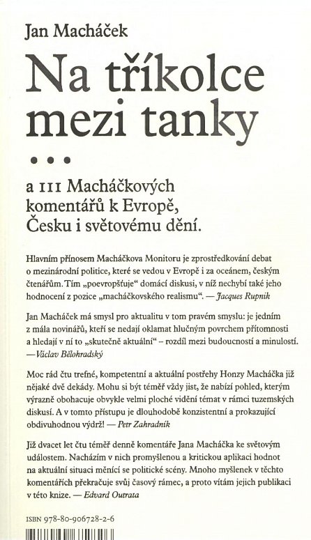 Náhled Na tříkolce mezi tanky,,,a 111 Macháčkových komentářů k Evropě, Česku i světovému dění