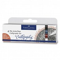 Faber - Castell Popisovač Pitt Artist Pen Caligraphy - tmavé 4 ks